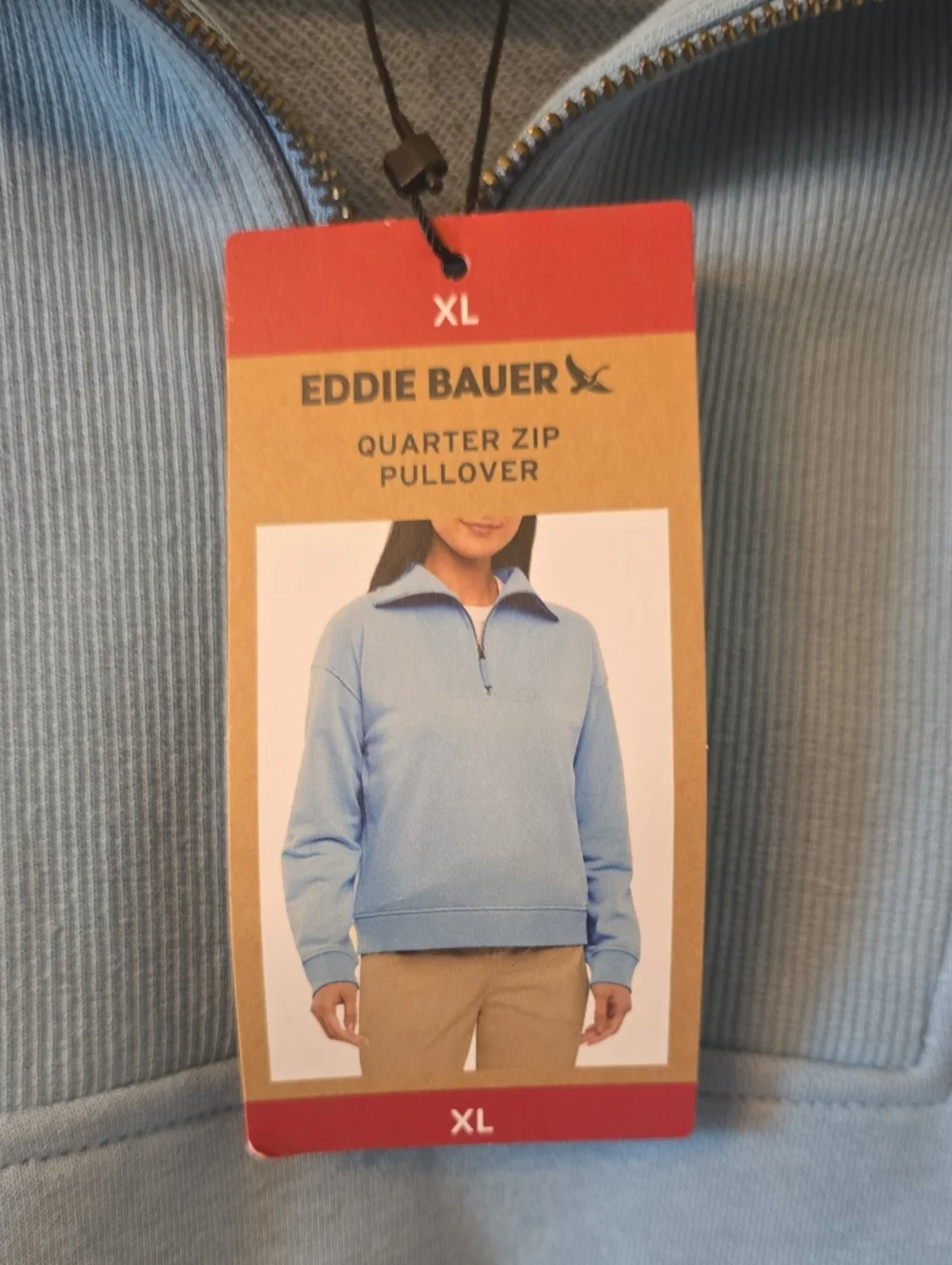 Eddie Bauer Women's Blue Quarter Zip Pullover Sweatshirt Size XL